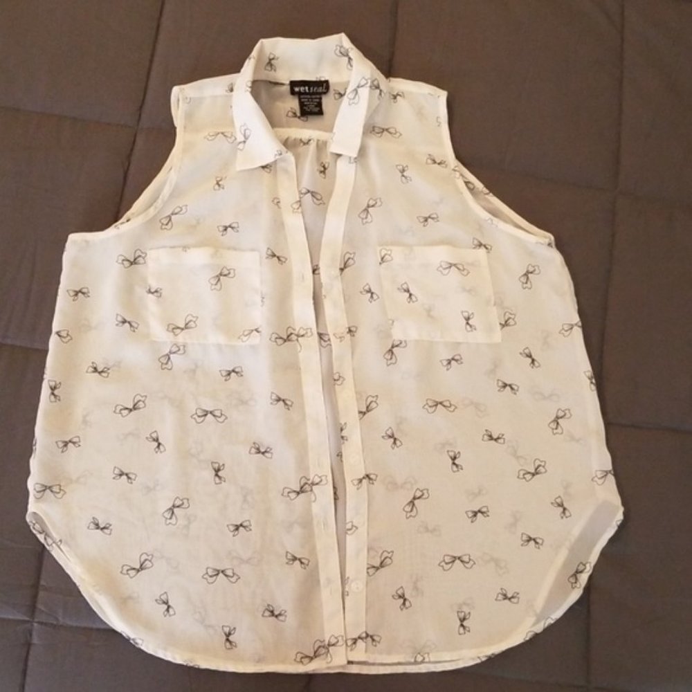 Wet Seal Sheer button up top